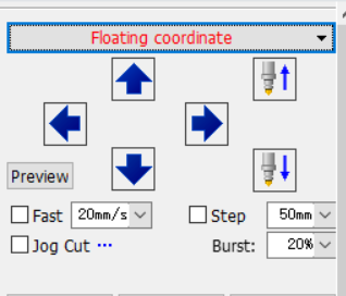 Hệ thống tọa độ float coordinate laser fiber